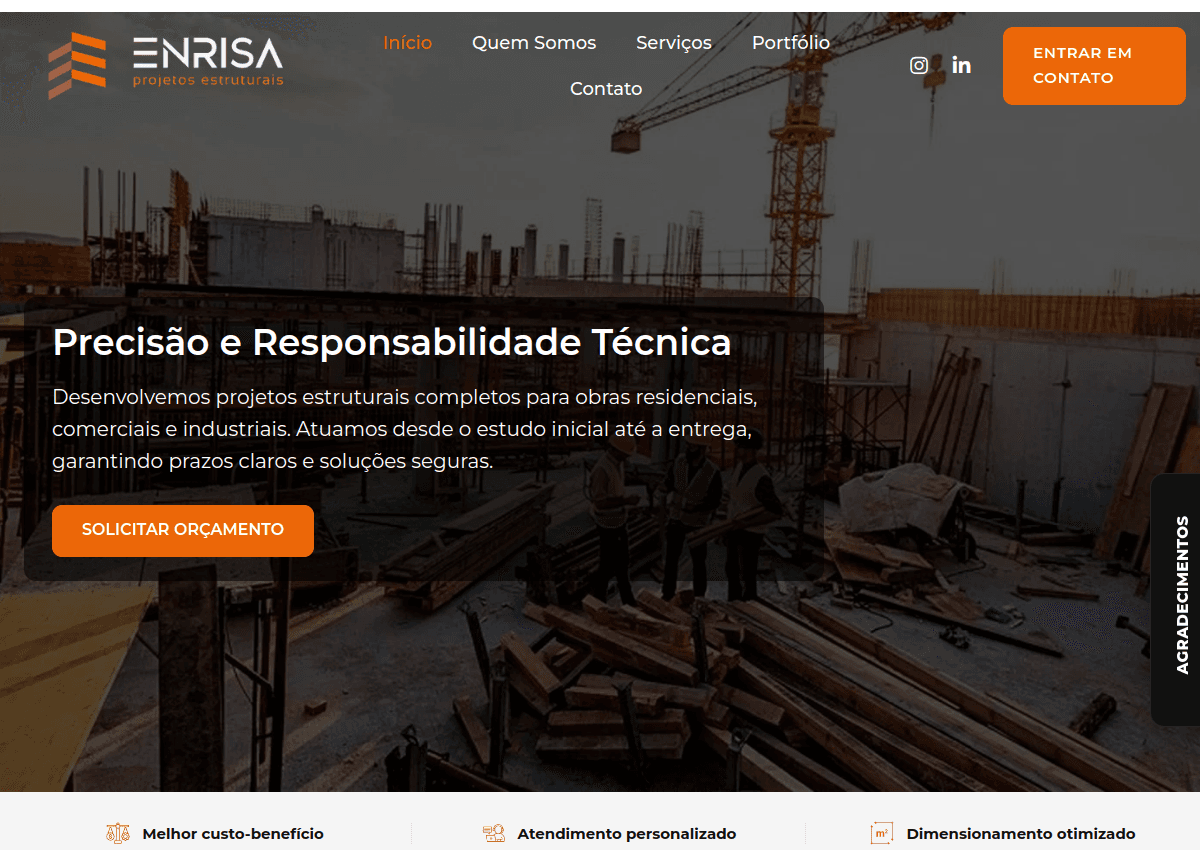 Site Enrisa feito pela 2U