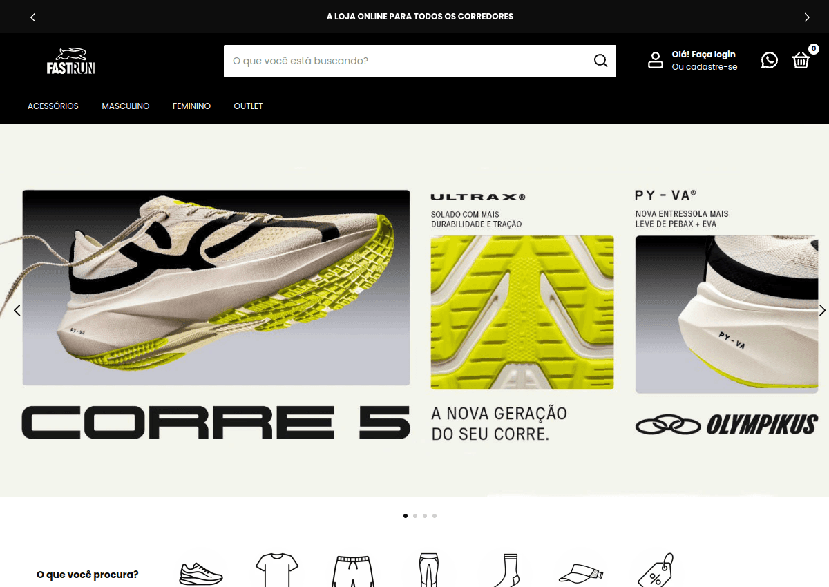 Site Fast Run feito pela 2U