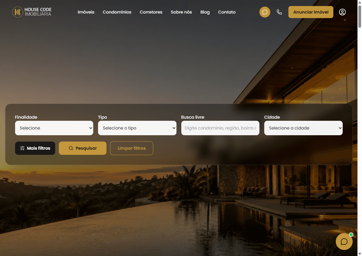 Site House Code feito pela 2U