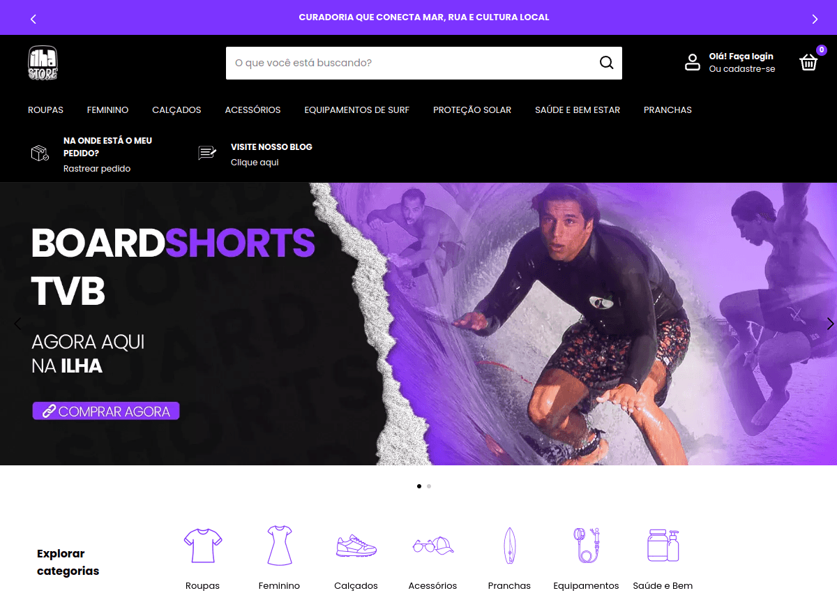Site Ilha Store feito pela 2U